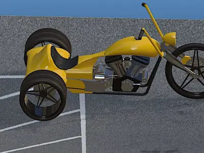 Harley Davidson Low-Rider Trike- High Poly 3D model