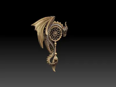 dragon for pendant or earing 3D print model