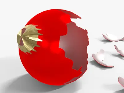 Broken Ornament Low-poly 3D model