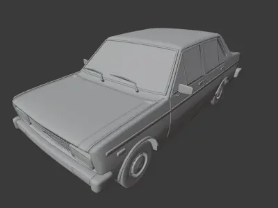 Fiat 131 Mirafiori Car Low-poly 3D model