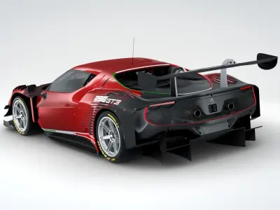2023 Ferrari 296 GT3 Racecar High Quality 3D model