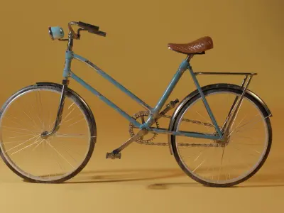 Old blue bike Free 3D model