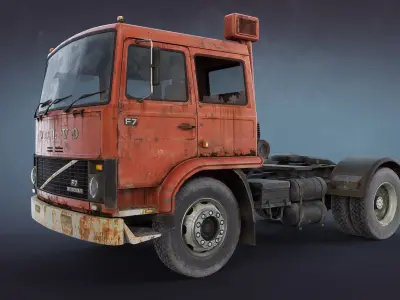 Volvo F717 Rusty Low-poly 3D model