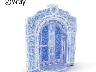 Ornate Medieval Arch Door Model Pack Low-poly 3D model