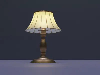 Night Lamp with scalloped lamp shade 3D model