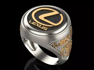 lexus ring Silver Gold  Print 3D print model
