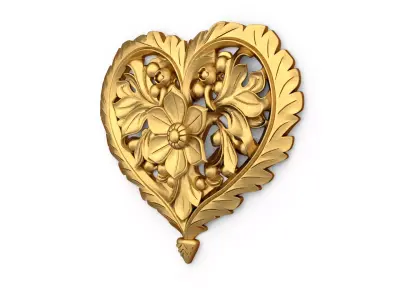 Heart decorative ornament onlay cnc 3d printing stl 03 3D print model