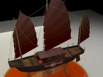 Chinese junk boat 3D model