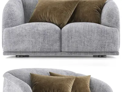 PLANETE large two seat Sofa Low-poly 3D model