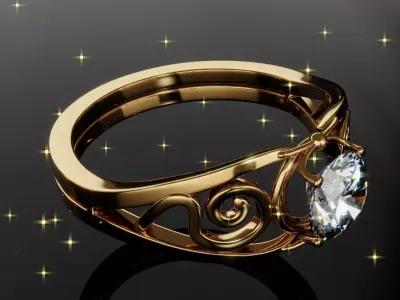 Aurora Gold Ring  3D print model