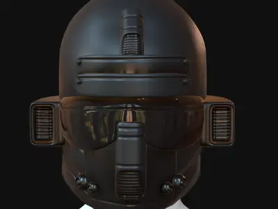 Gas mask helmet 3d model scifi Low-poly  Low-poly 3D model 105