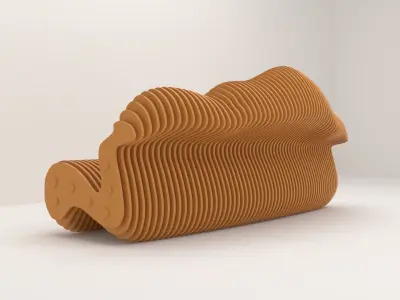 Parametric bench 3D model 04 3D model