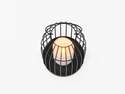 lantern03 caged lantern with candle inside 3D model