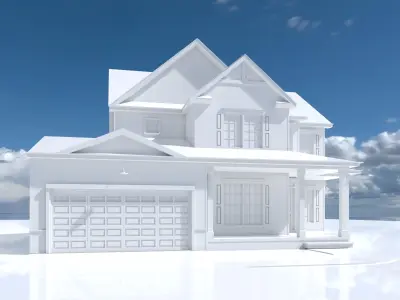 Cape Cod House 2 Low-poly 3D model