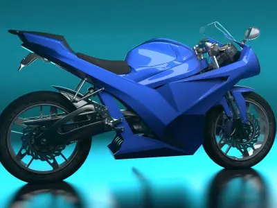 Motorcycle concept  Low-poly 3D model