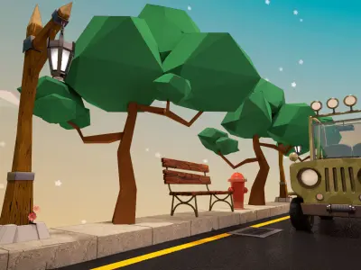 Cartoon Jeep 3D model