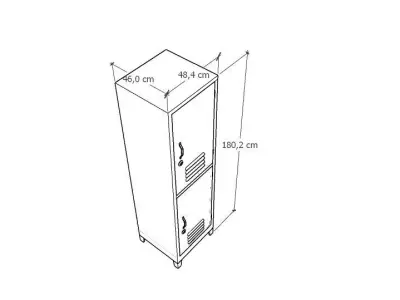 METAL CABINET - SINGLE LONG TWO COVER-RUSTY Low-poly 3D model