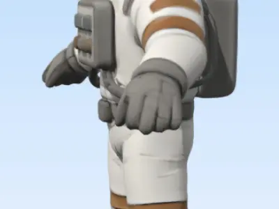 Cartoon astronaut Free low-poly 3D model