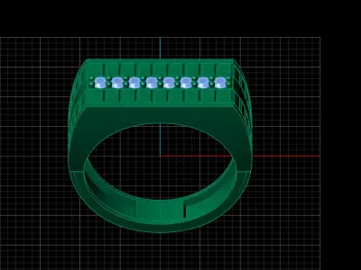 Print Ready STL 3DM  Gents Rings Diamond Men Ring  3D print model