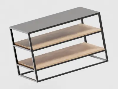 wooden shelf Low-poly 3D model