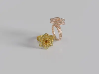Star Inspired Luxury Ring 3D print model