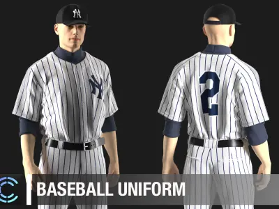 Baseball uniform  Marvelous Designer project 3D model