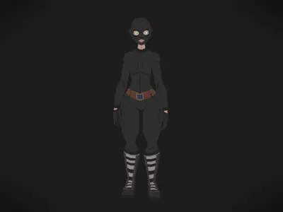 Colorly - Robber Girl - Game Ready - Rigged - Customizable Low-poly 3D model