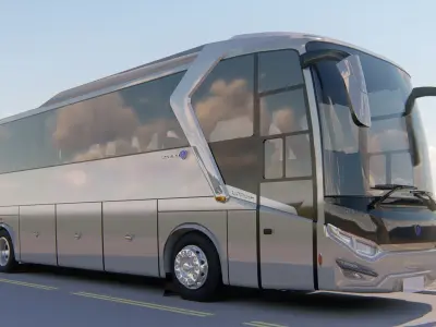 Indonesian bus Laksana All new Legacy SR1 Low-poly 3D model