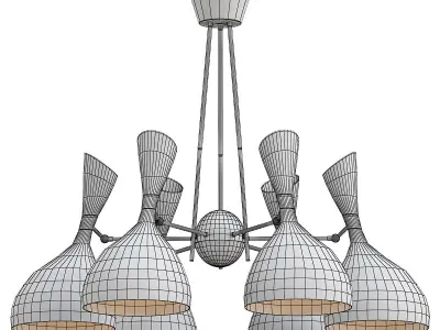 trumpet01 chandelier gold 3D model purchase