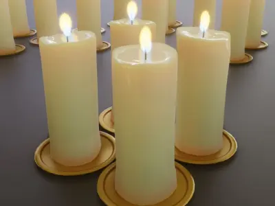 Advent Candles Low-poly 3D model