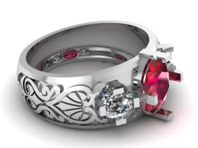 Luxury Hip Hop Ring For men 3d Printable Model  3D print model