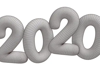 2020 New year decoration  I  PBR Model Free low-poly 3D model