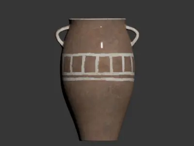 Fairfax Handcrafted Terracotta Urn 3D model
