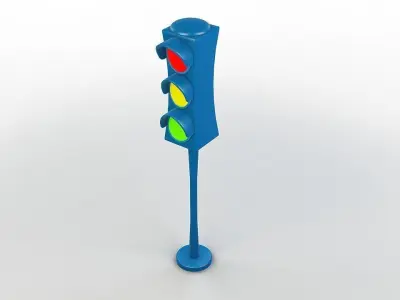 Cartoon Traffic Light  3D model