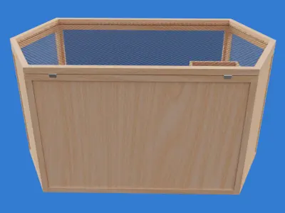 Wooden Hamster Cage Low-poly 3D model