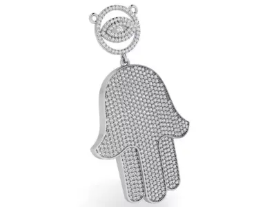 French Pave Hamsa Hand 3850 3D print model