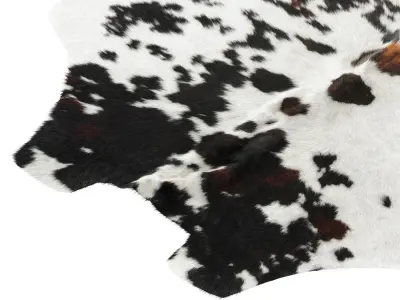 Black and White Cowhide Rug B6159 3D model