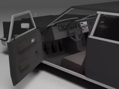 Low Poly 1980s Luxury Sedan 3D Model Car06 Low-poly 3D model