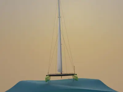 AC45 model 3D model catamaran 3D model