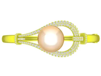 A7811 Luxury Diamond Pearl Women Bangle Bracelets  3D print model