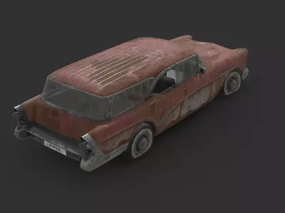 Abandoned Car - Buick Century Caballero Wagon Low-poly 3D model