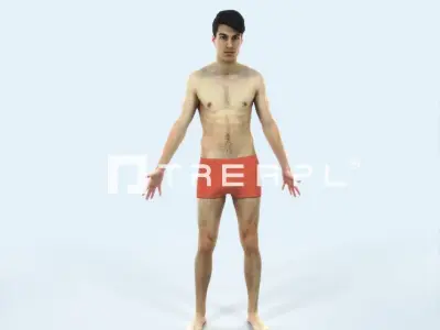 Prime J Beach Animated Rigged Sports Man Low-poly 3D model