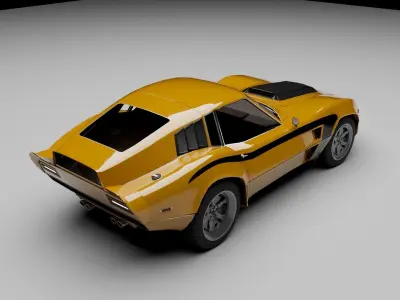 70s performance muscle-sports coupe Low-poly 3D model