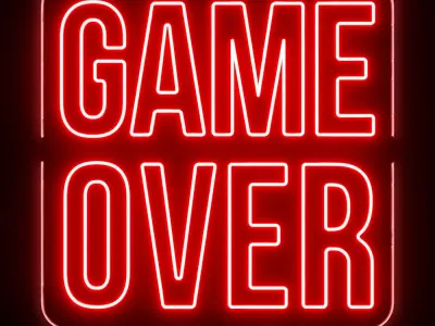 Game Over Neon Sign 3D model purchase