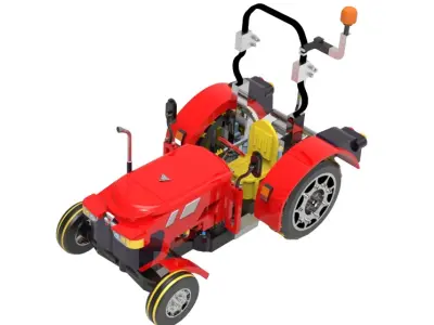 High-Quality Tractor CAD Model 3D model