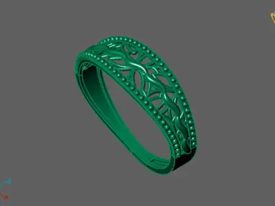 Women Ring Fancy Ring Plain light weight STL 3DM Printable 3D print model 2