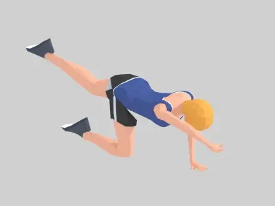 Bug  Exercise Woman Animation Low-poly 3D model