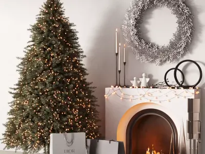 460 happy new year 05 Christmas tree gift bags op1 3D model