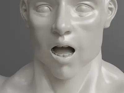 Muscles man 01 Low-poly 3D model