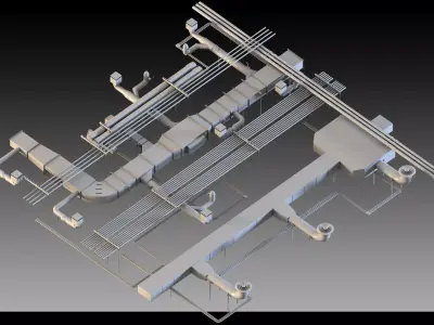 Industrial Exposed Ceiling 3D model